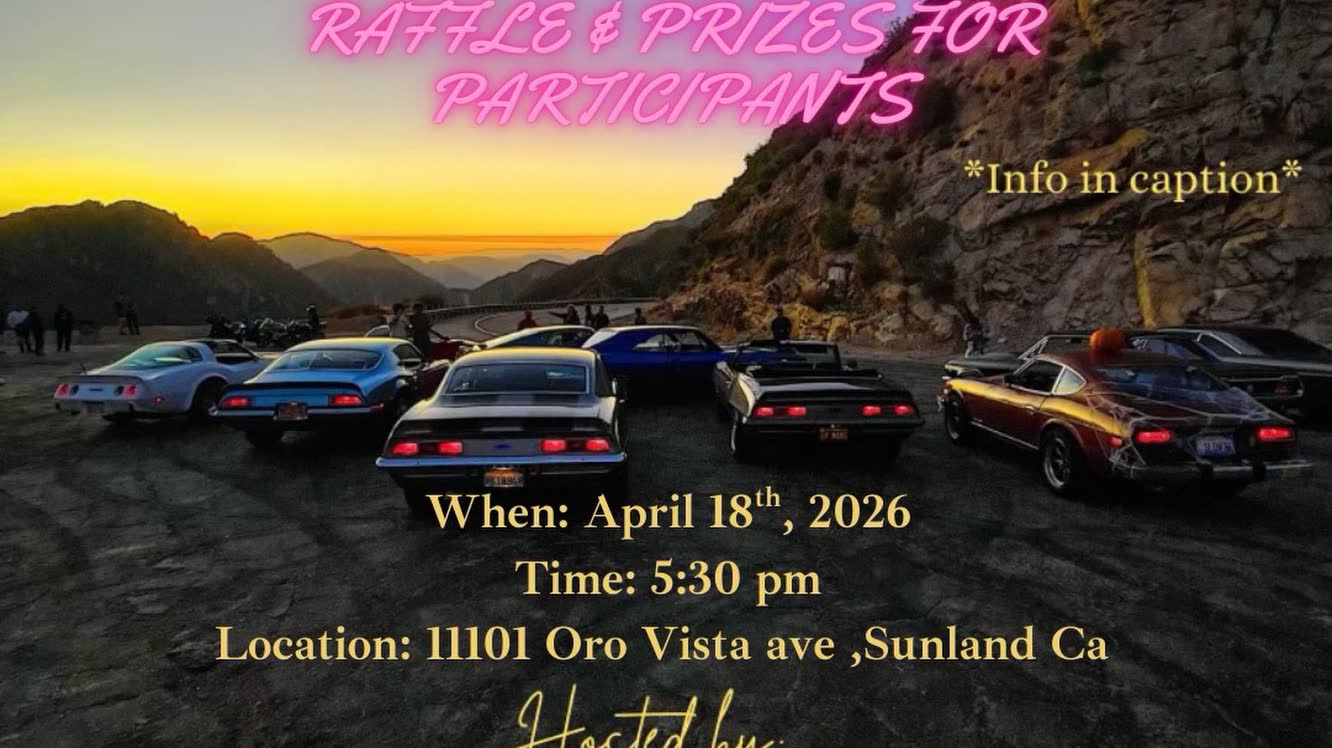 Classic Canyon Cruisers Sunset Cruise partial flyer November 2025